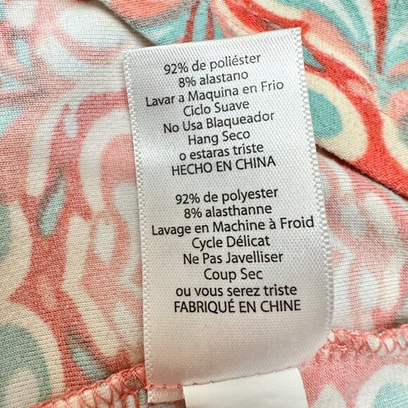 LuLaRoe Irma Tunic Top 3XL Duo 1 Coral Print 1 Solid Peach Soft Comfy Loose Fit - Picture 11 of 15